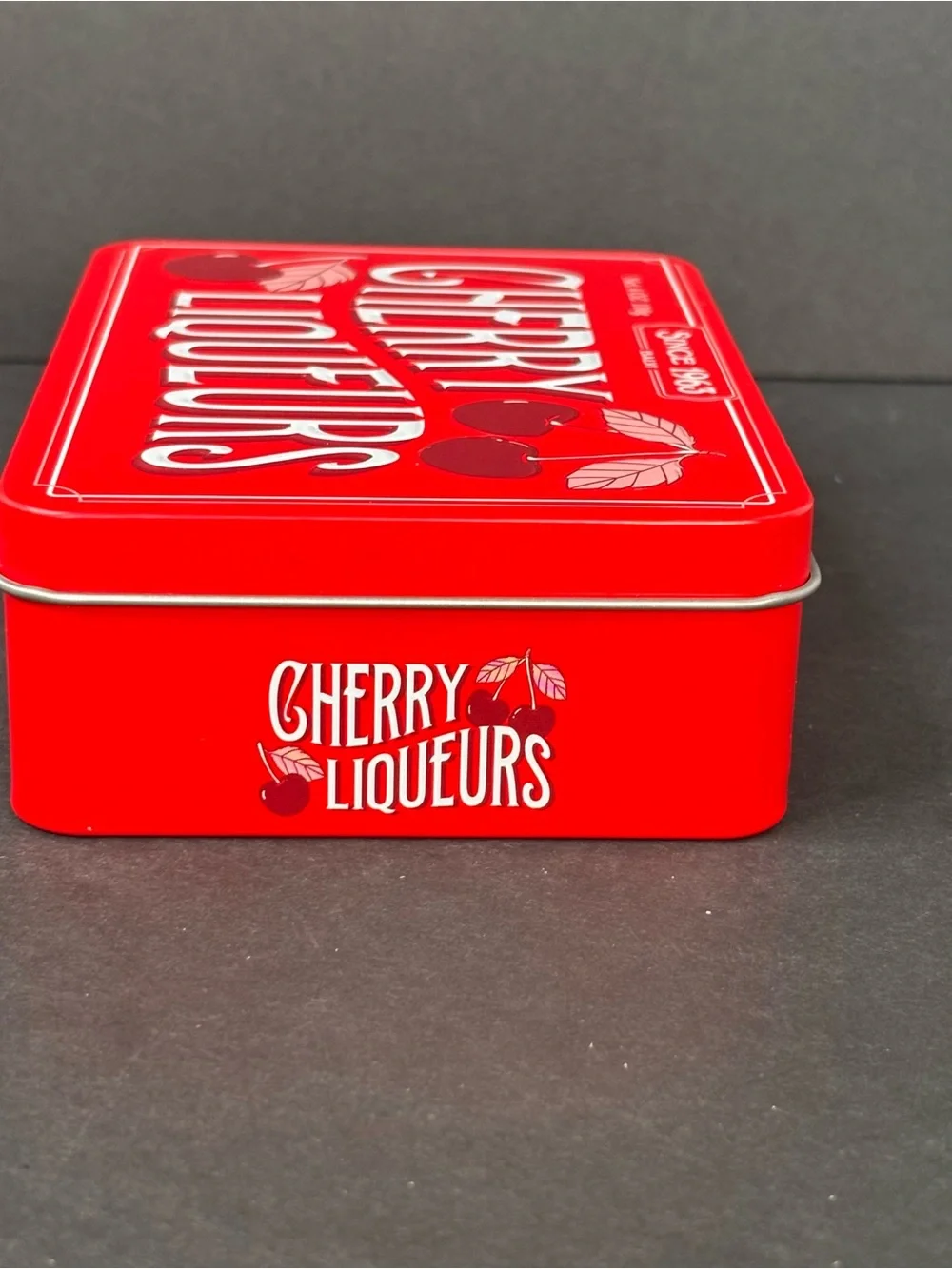 Anthropologie x Balvi Cherry Liqueur Jewelry Box Retro Candy Tin Style Velvet